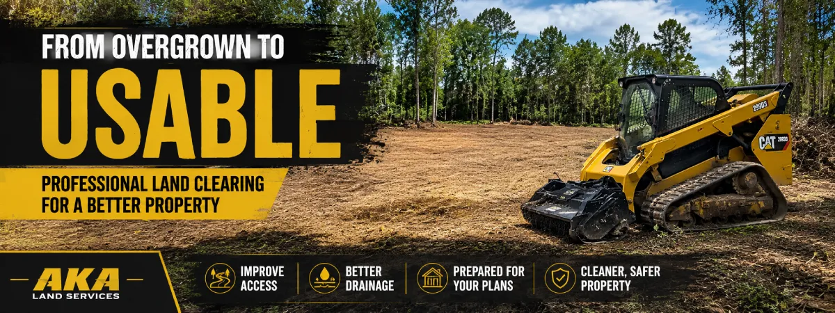 Cleared South Carolina property with usable open space after brush removal and grading