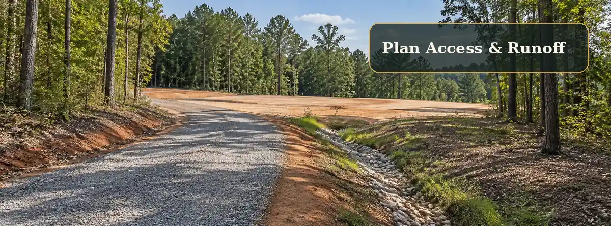 Newly prepared access lane leading to a future home site in Lexington SC